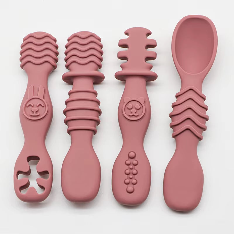 Lot de 4 cuillères en silicone 