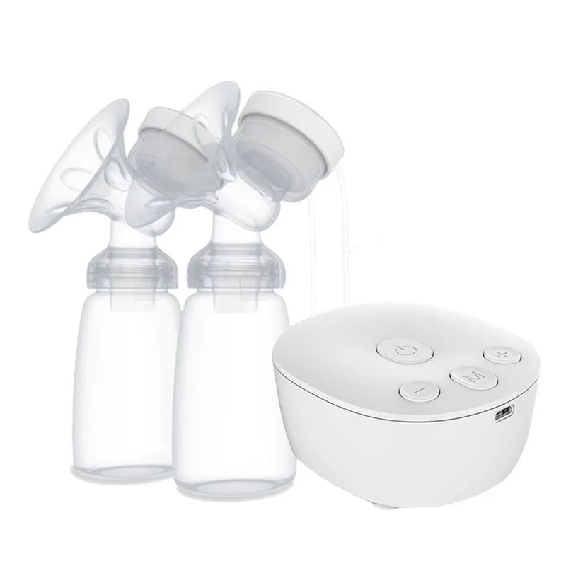 Double Electric Breast Pump USB Electric Breast Pump with Baby Milk Bottle Cold Heat Pad BPA Free Powerful Breast Pumps